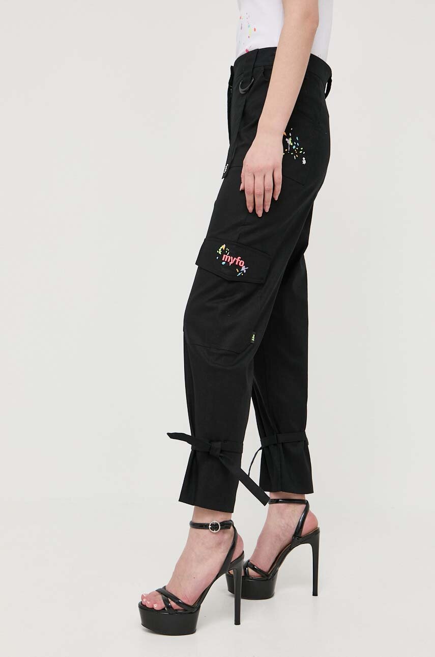 

Льняные брюки Twinset Twinset x MyFo цвет чёрный прямые высокая посадка