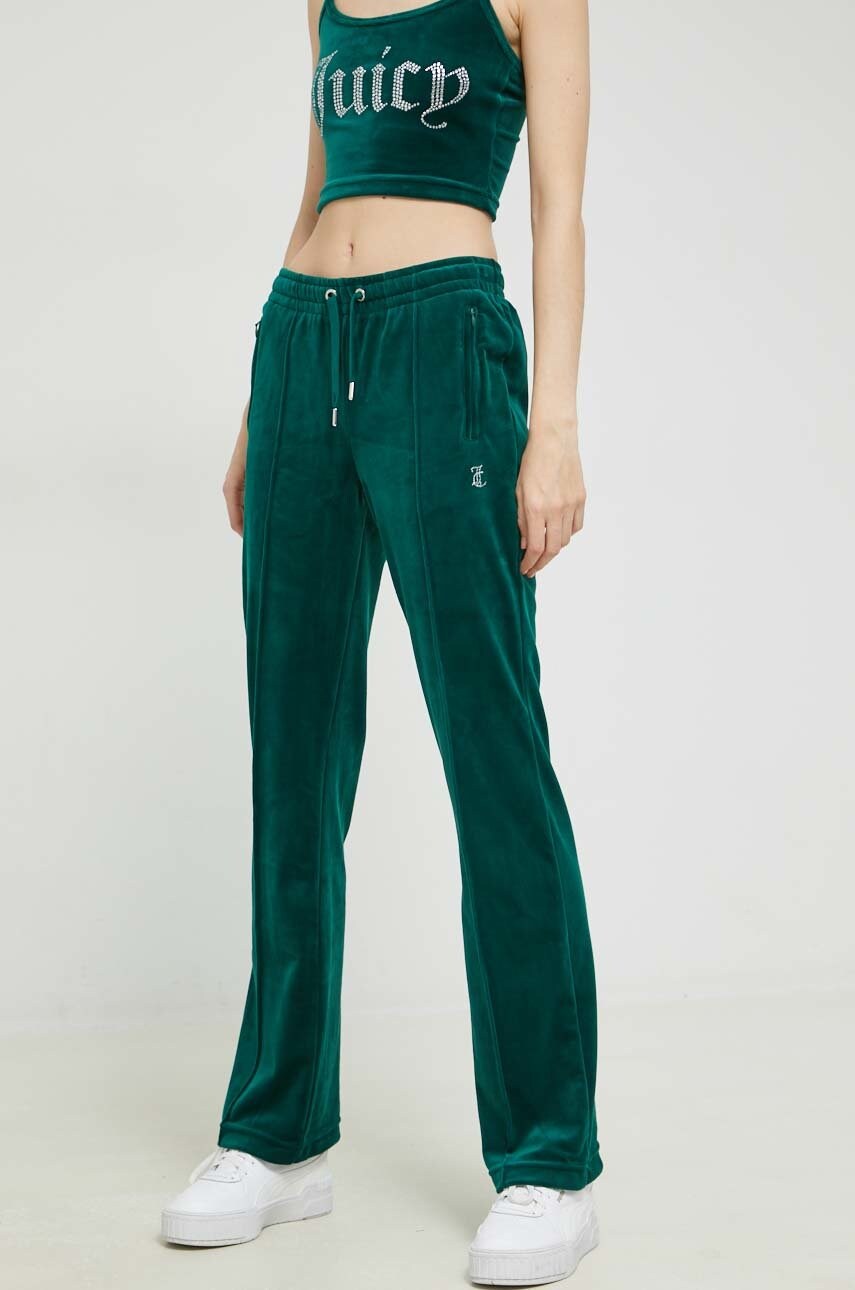 

Спортивные штаны Juicy Couture Tina женские цвет зелёный с аппликацией