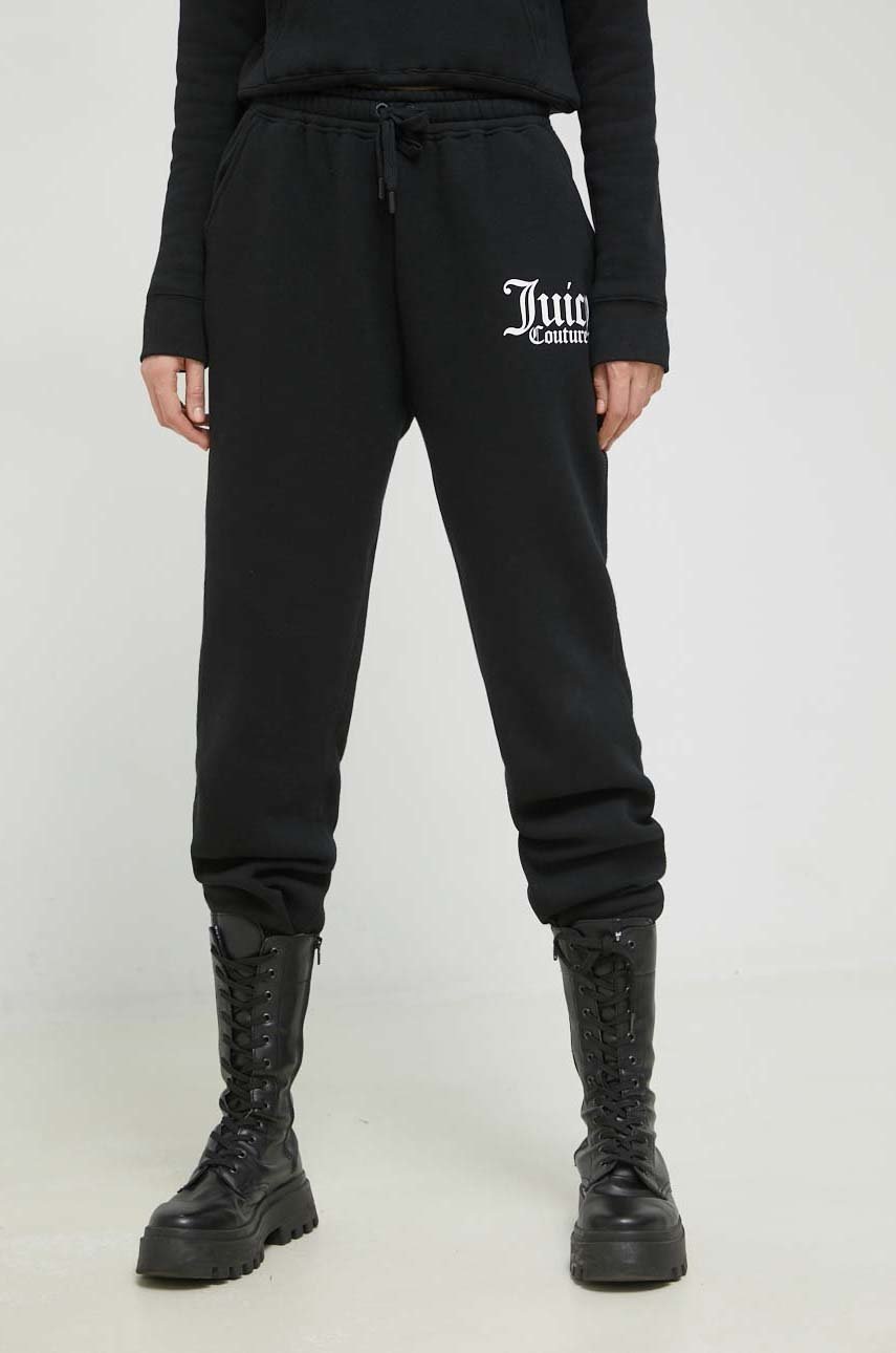 

Спортен панталон Juicy Couture Sora в черно с принт, Черен