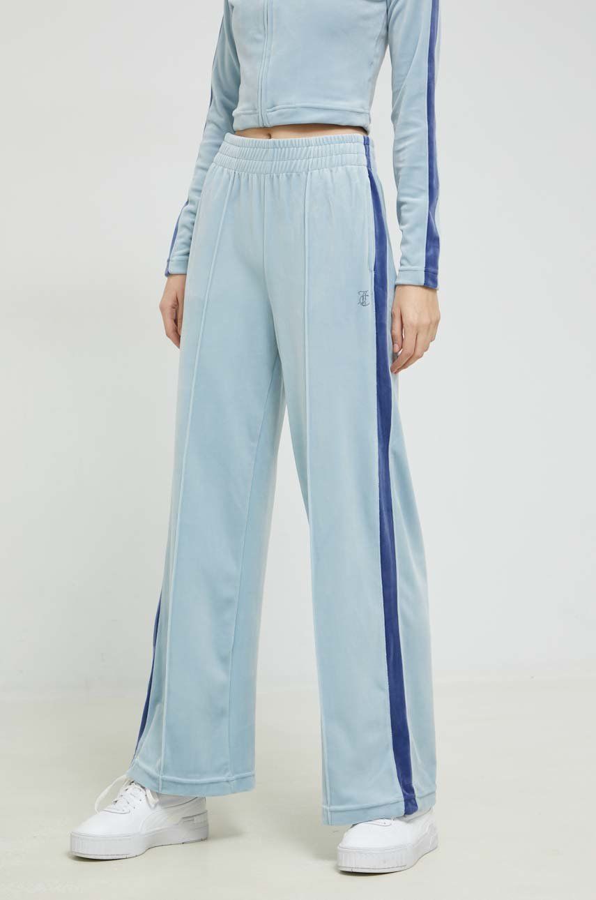 Juicy Couture spodnie dresowe May Colurblock Track damskie kolor fioletowy z aplikacją