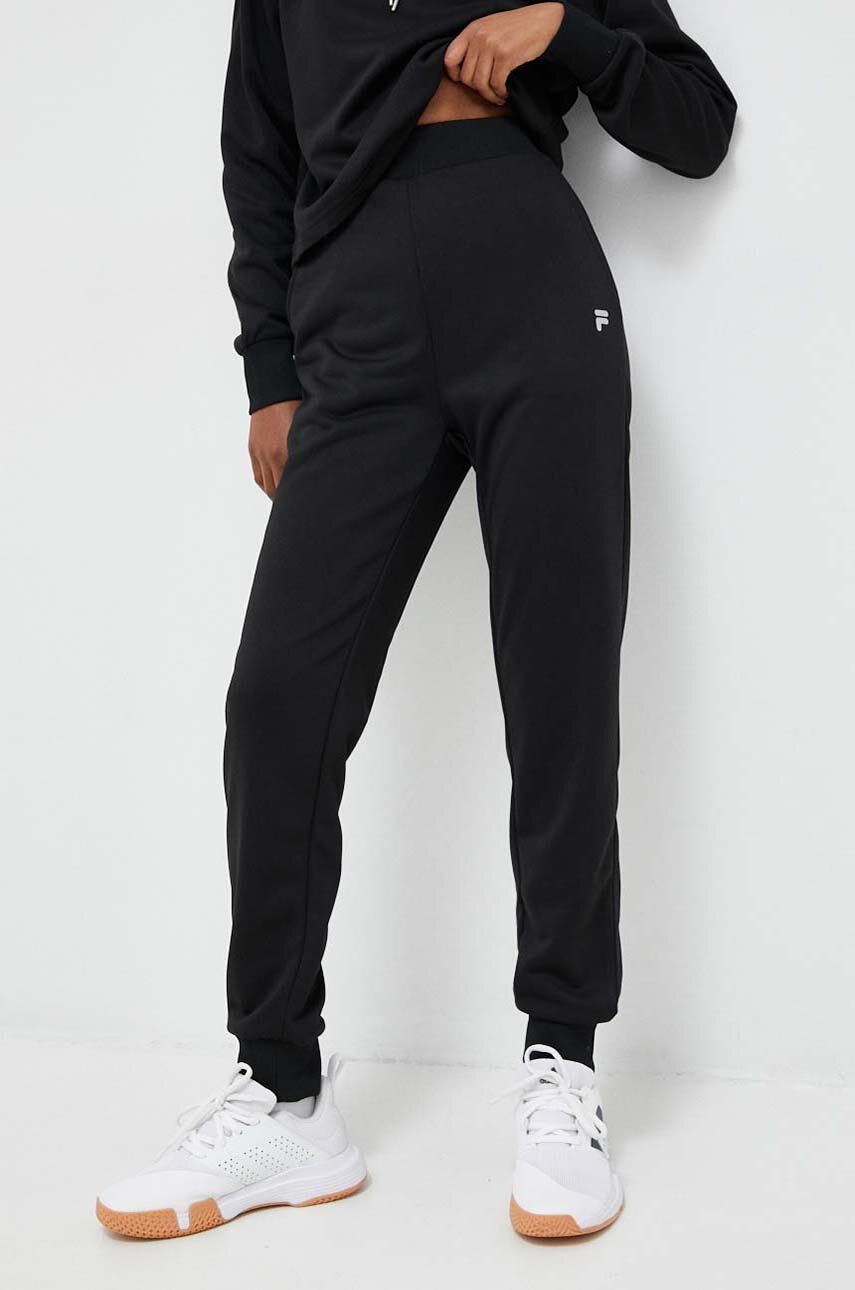 Levně Tréninkové kalhoty Fila Rangiroa černá barva, hladké, FAW0503