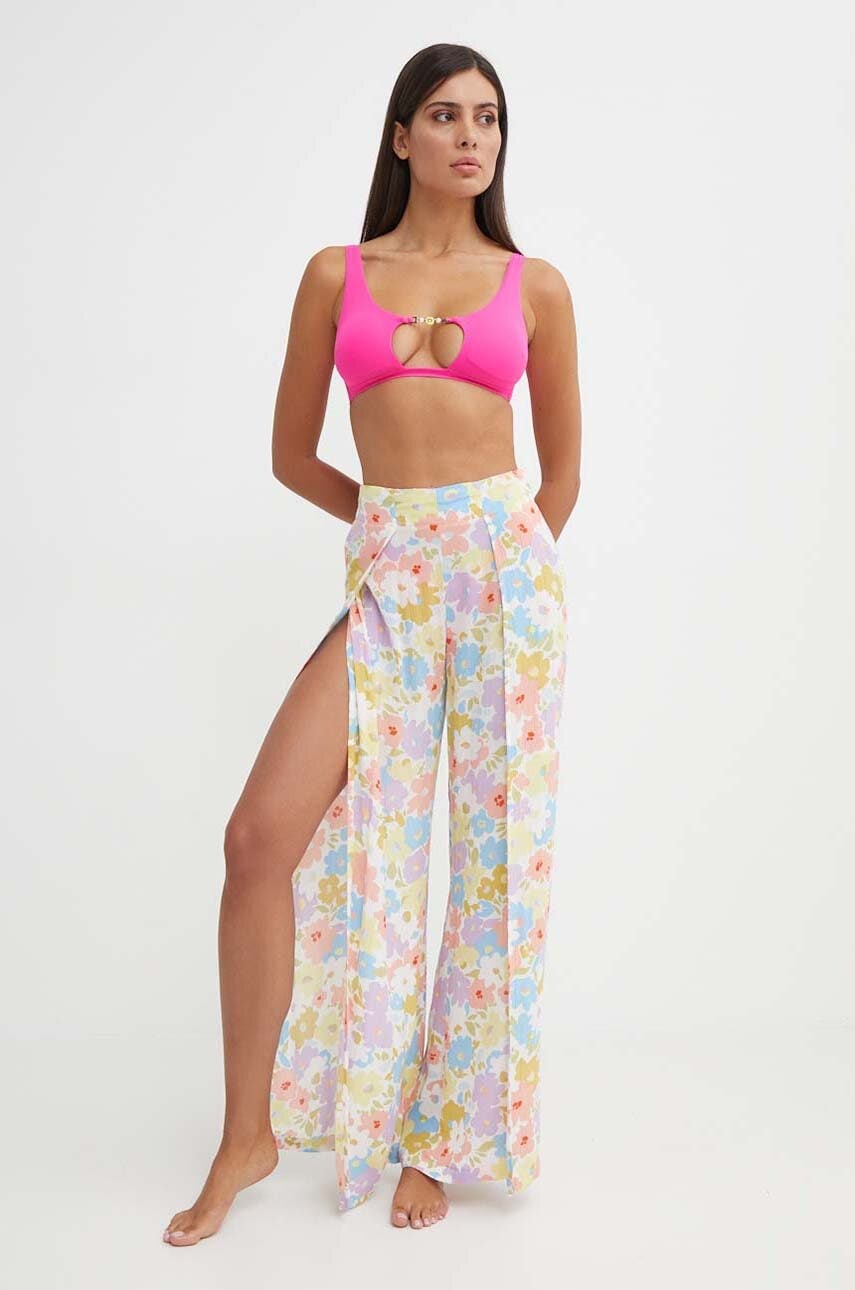 Billabong pantaloni de plaja culoarea roz