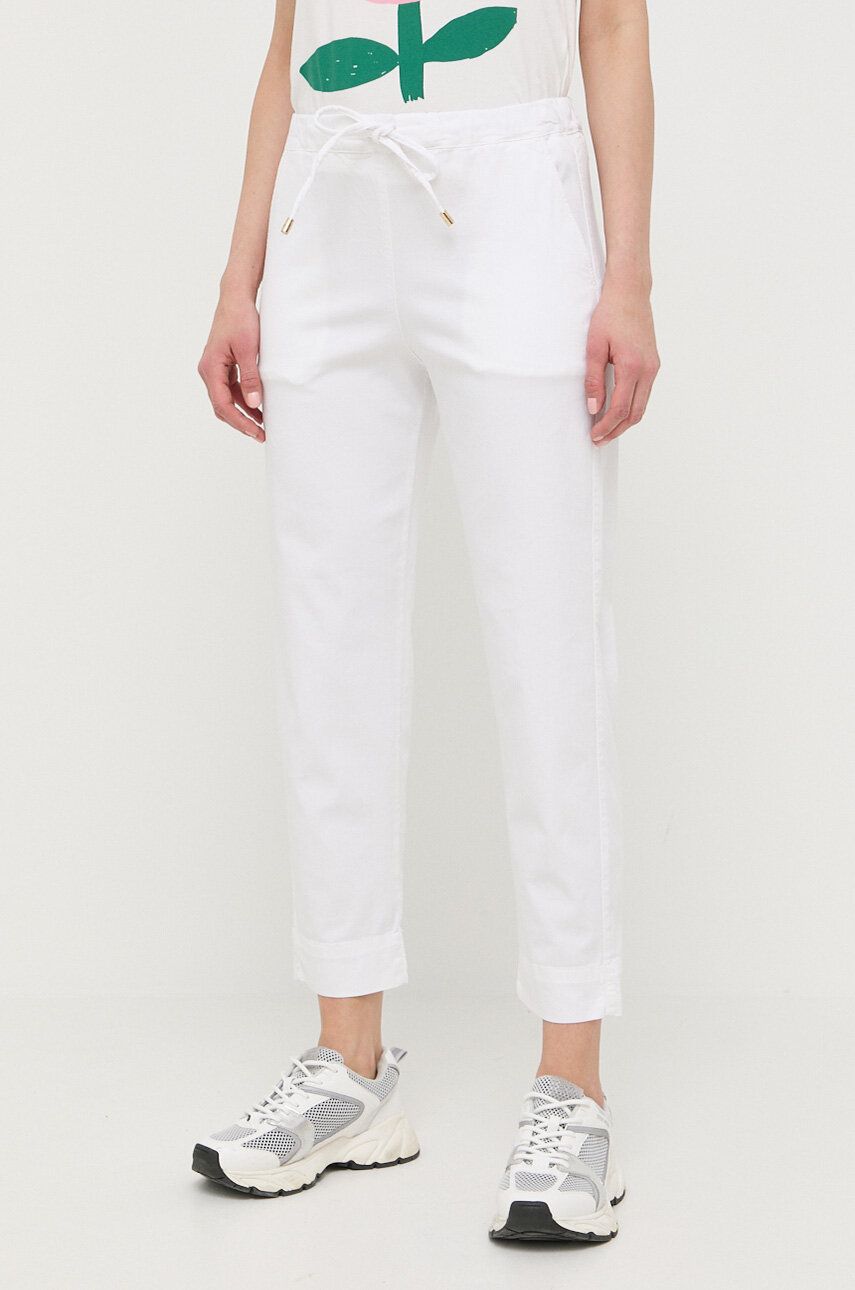 Max Mara Leisure Pantaloni Femei, Culoarea Alb, Drept, High Waist