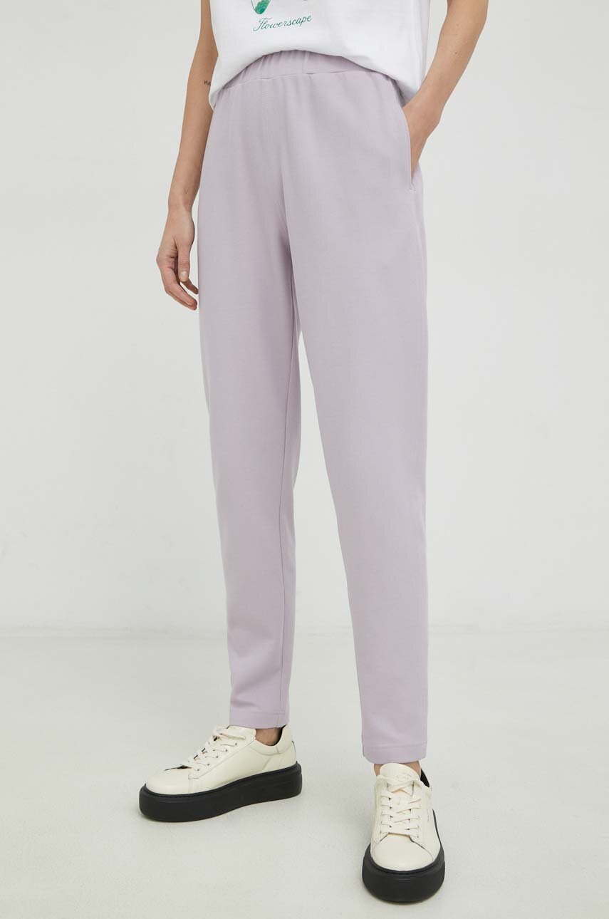 

Спортен панталон Max Mara Leisure в лилаво с изчистен дизайн, Виолетов