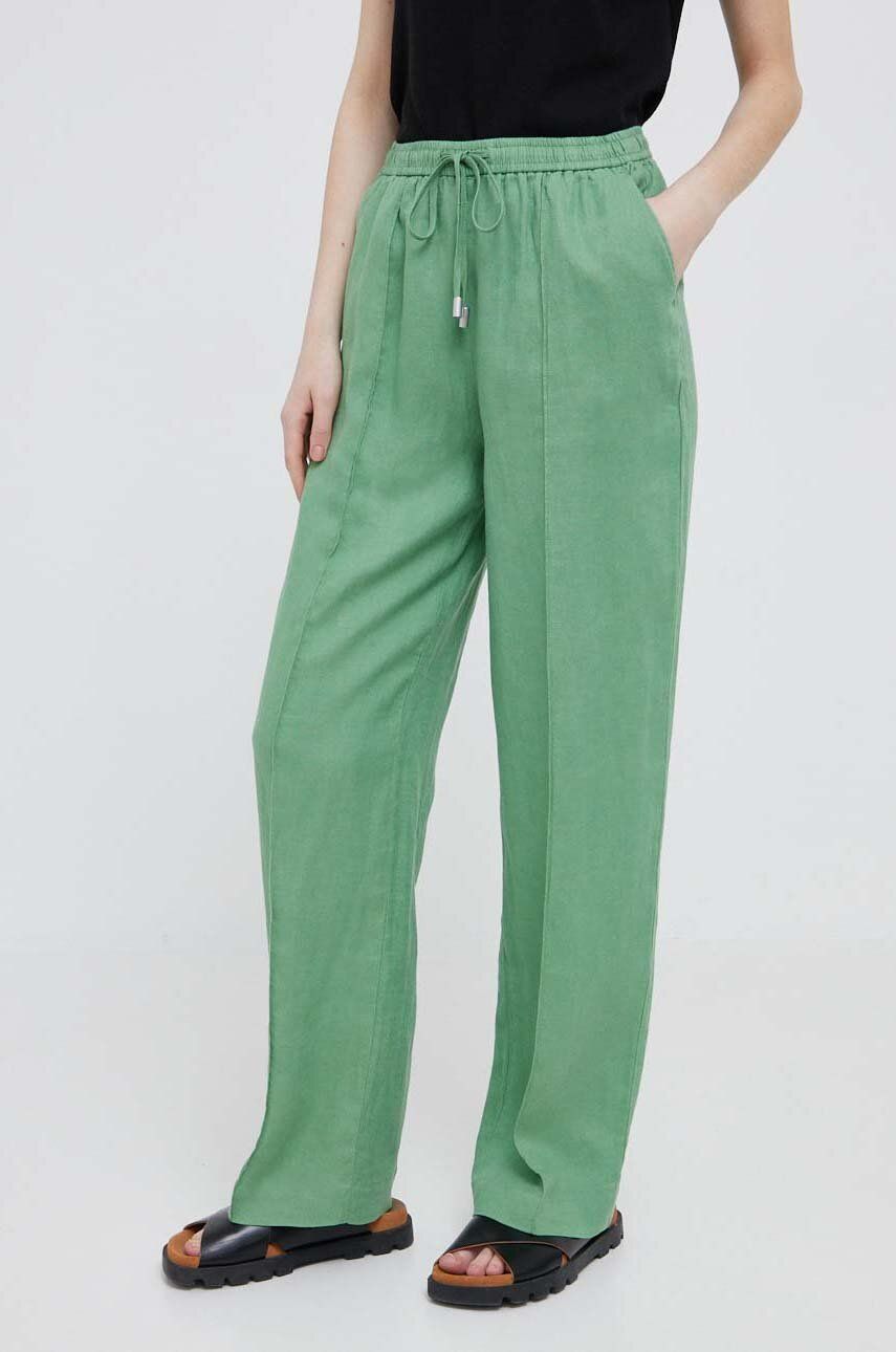 United Colors Of Benetton Pantaloni Din In Culoarea Verde, Lat, High Waist