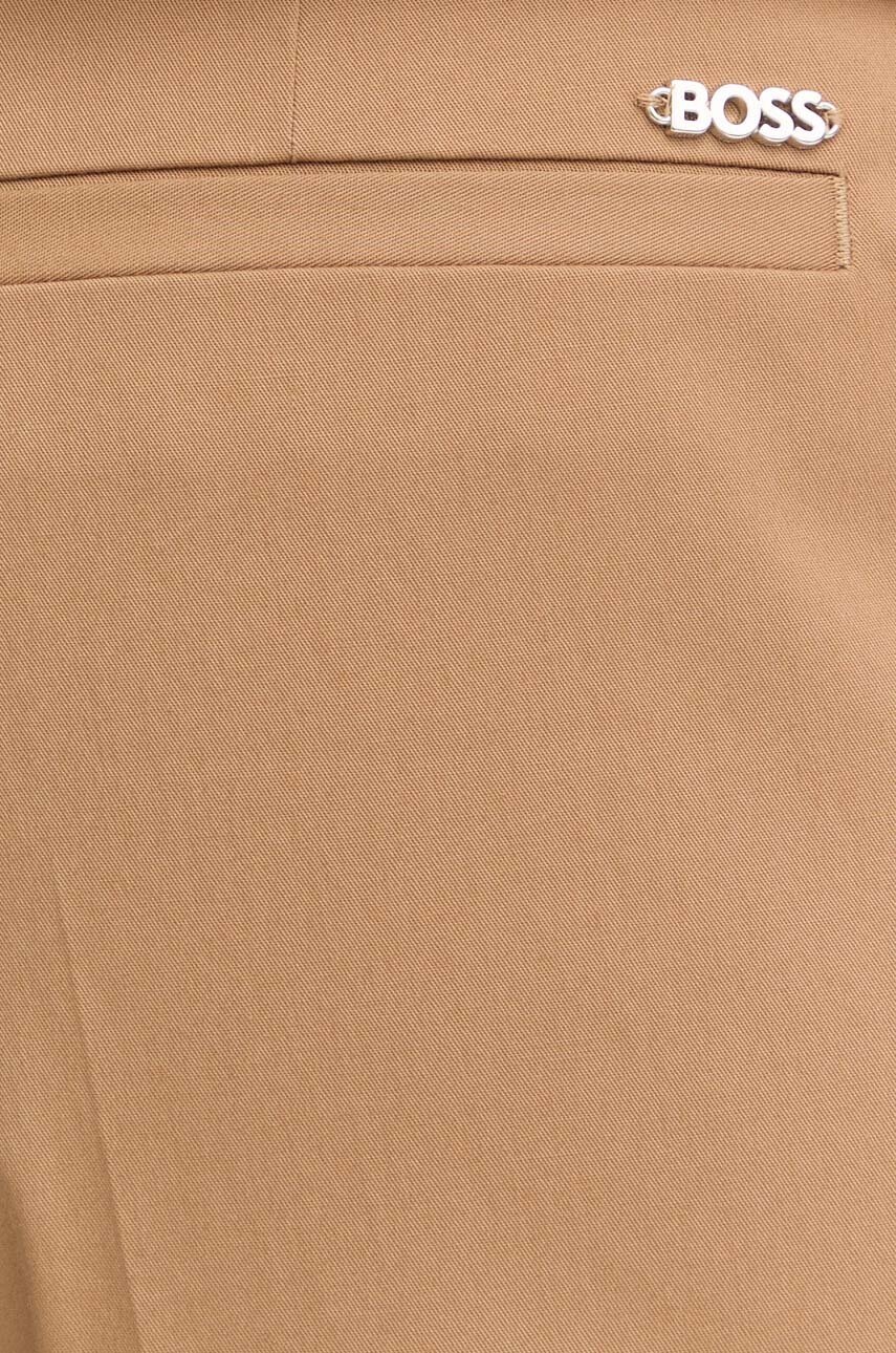 Παντελόνι BOSS χρώμα: μπεζ φωτογραφία