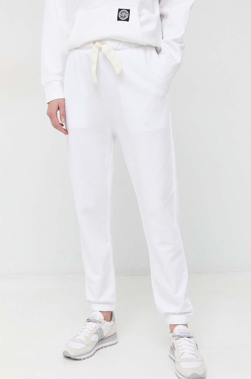 Marc O’Polo pantaloni de trening din bumbac culoarea alb, neted alb