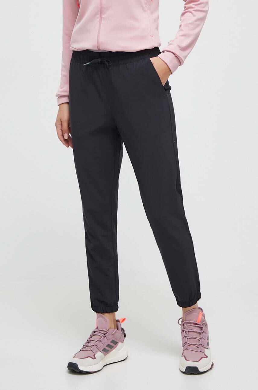 Marmot pantaloni de exterior Elda culoarea negru, neted