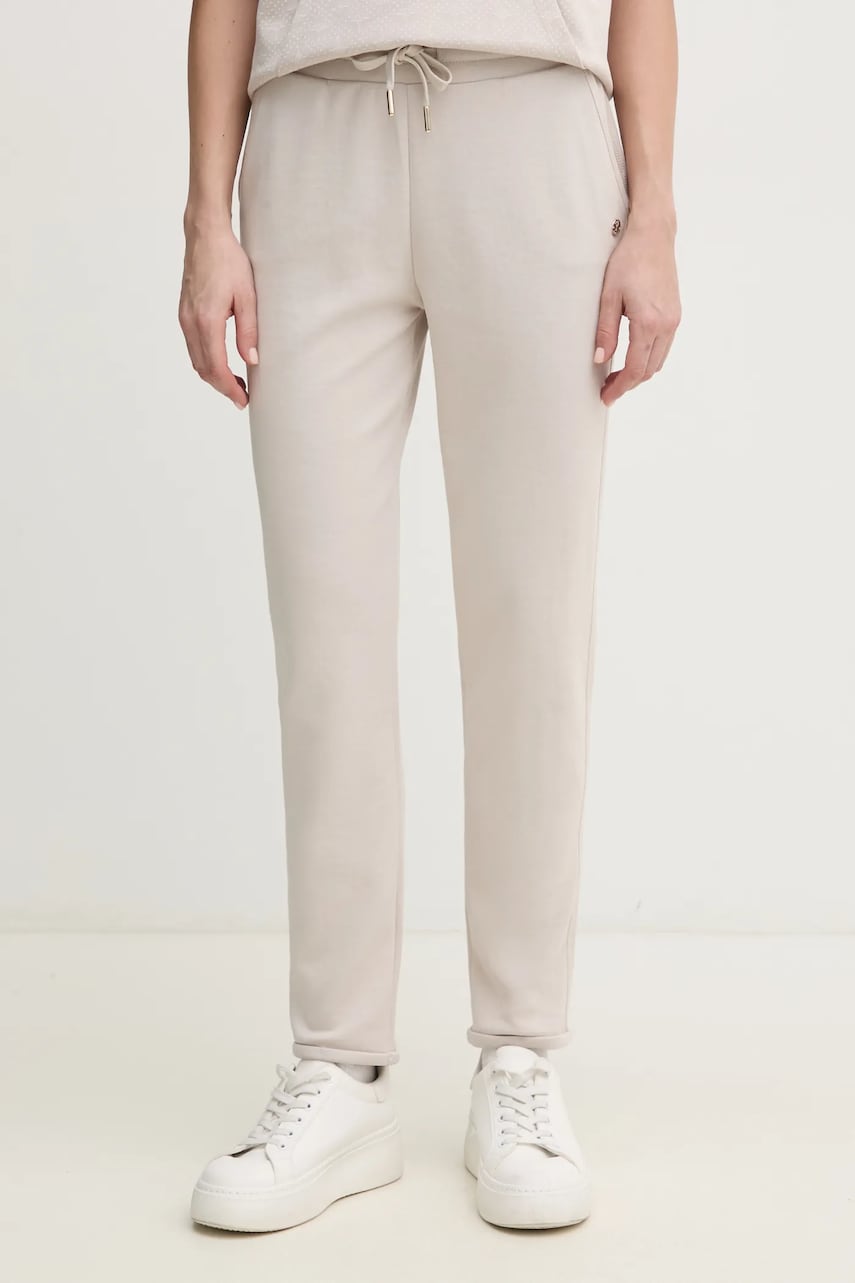 Joop! pantaloni de trening culoarea bej, neted Joop! pantaloni de trening culoarea bej, neted