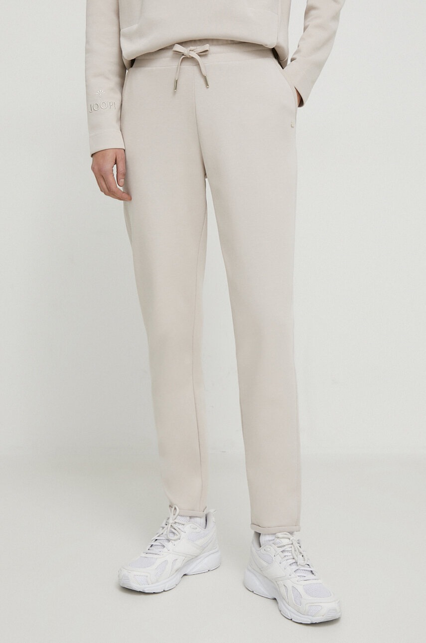 Joop! pantaloni de trening culoarea bej, neted