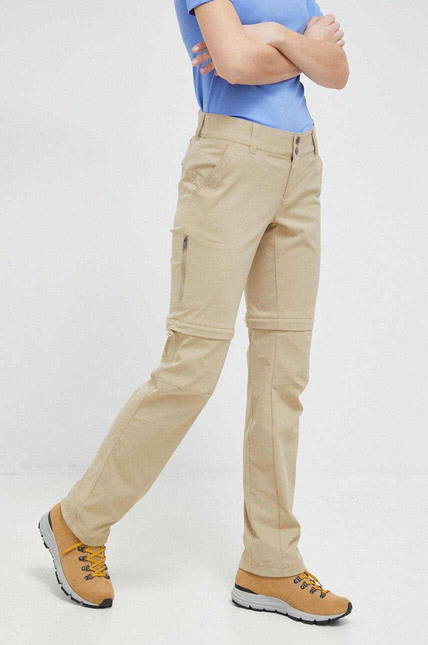 Columbia pantaloni de exterior Saturday Trail II culoarea bej, drept, medium waist answear.ro