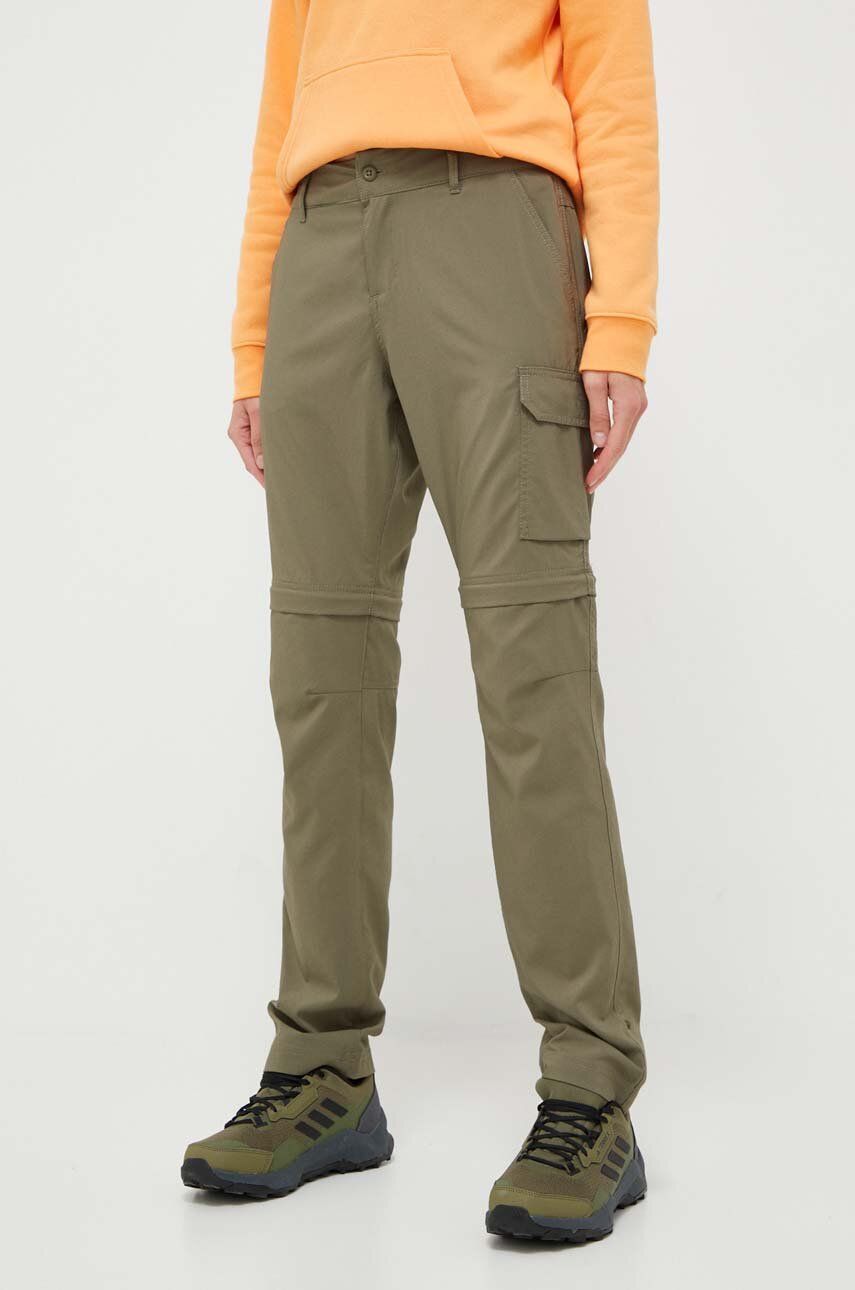 Levně Outdoorové kalhoty Columbia Silver Ridge Utility zelená barva, medium waist