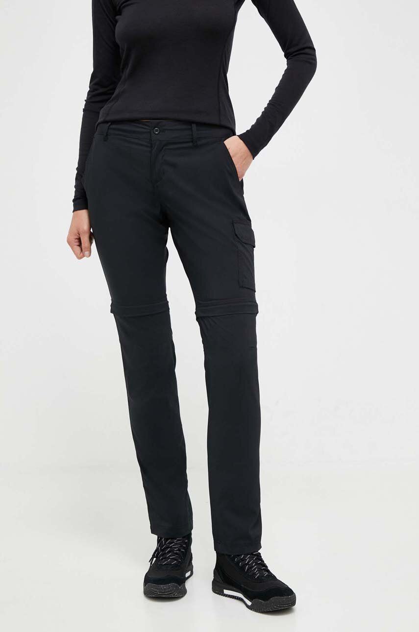 Outdoorové kalhoty Columbia Silver Ridge Utility černá barva, medium waist - černá - Hlavní materiál