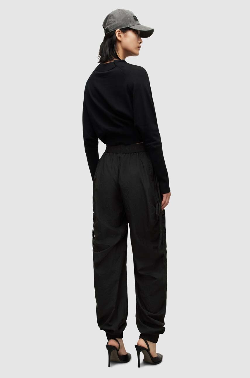 

Брюки AllSaints женские цвет чёрный прямое высокая посадка