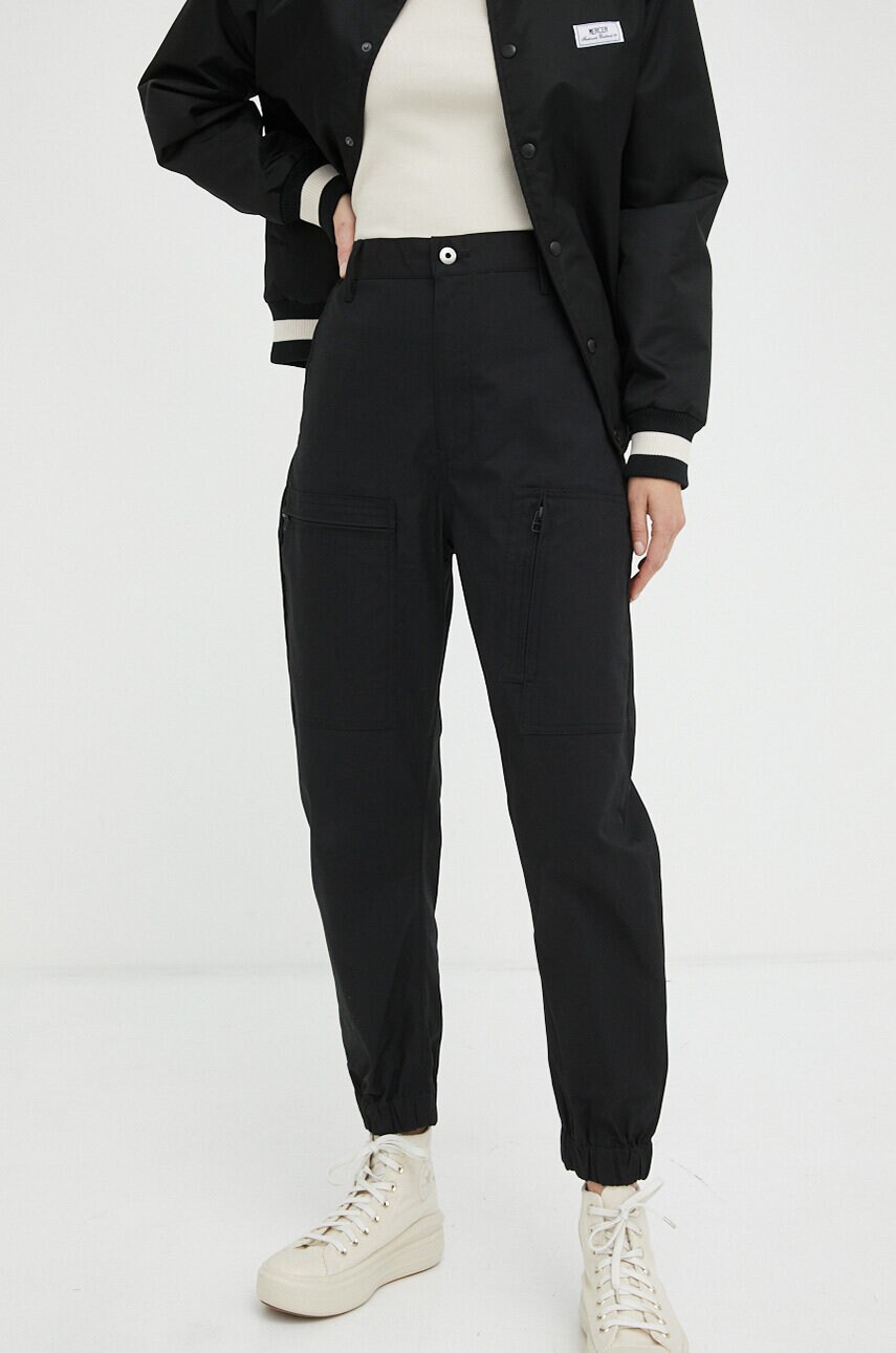 G-Star Raw pantaloni femei, culoarea negru, high waist answear.ro