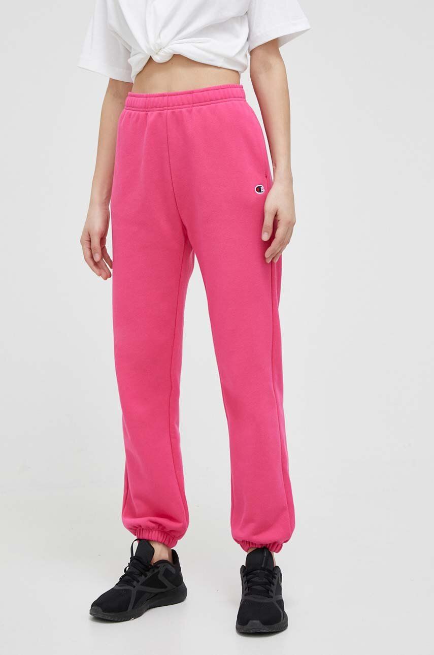 Champion pantaloni de trening culoarea roz, neted answear.ro