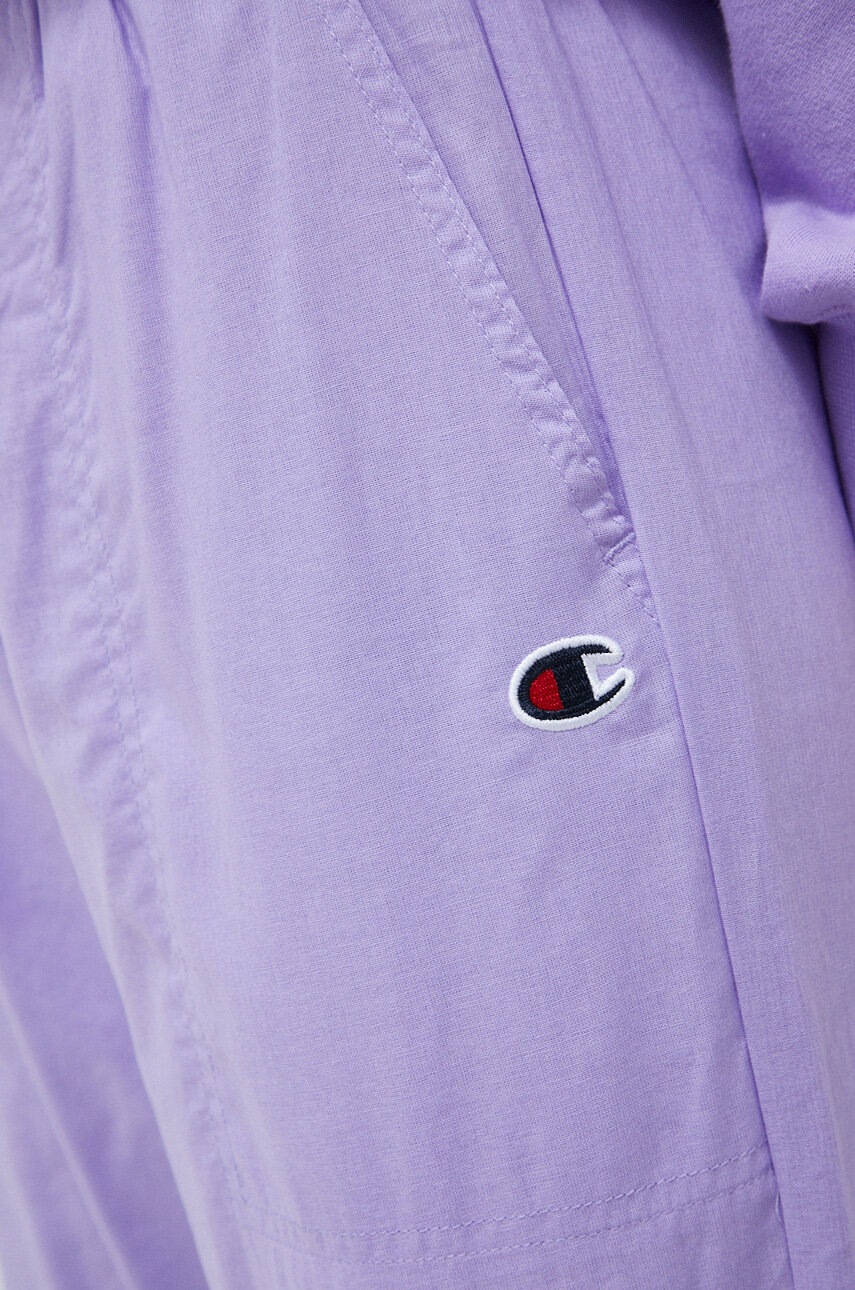 Βαμβακερό παντελόνι Champion χρώμα: μοβ φωτογραφία