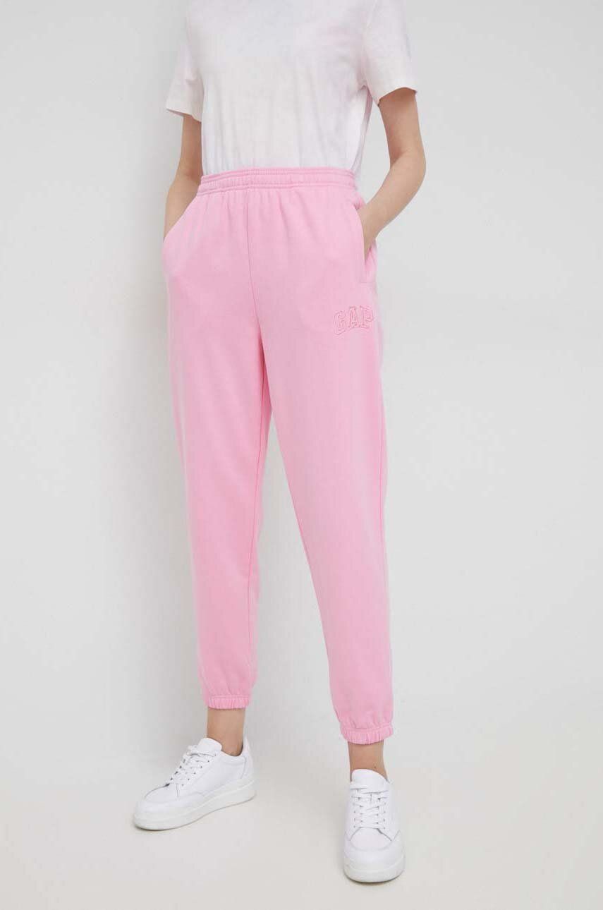 Gap Pantaloni De Trening Culoarea Roz, Cu Imprimeu