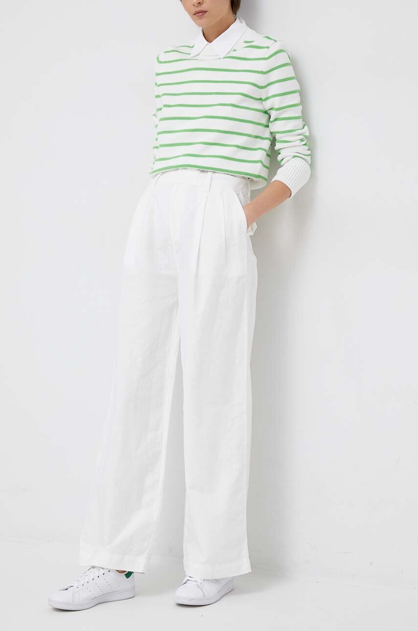 Gap Pantaloni Din In Culoarea Alb, Lat, High Waist