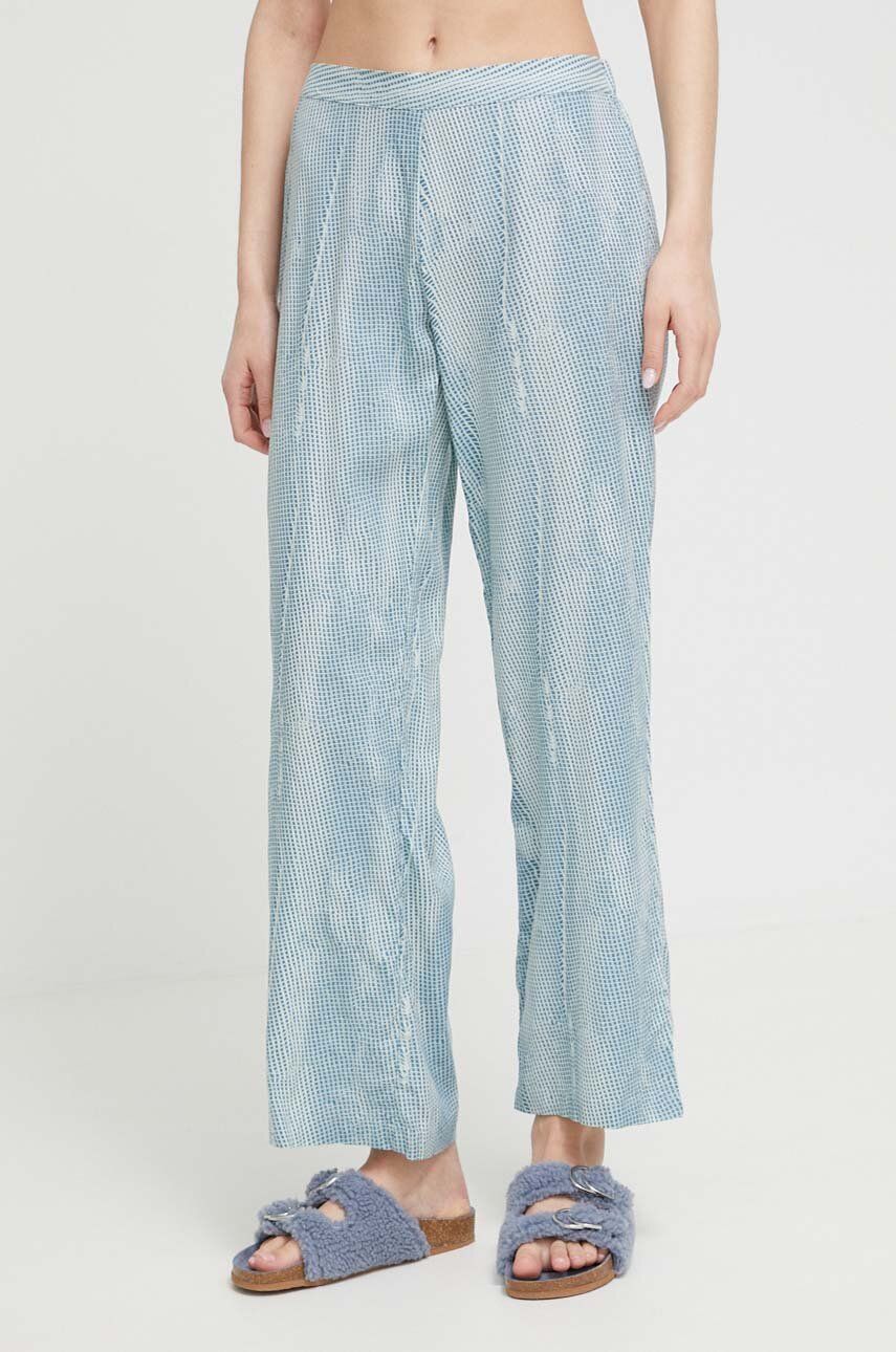 Pyžamové kalhoty Calvin Klein Underwear dámské - modrá -  100 % Viskóza