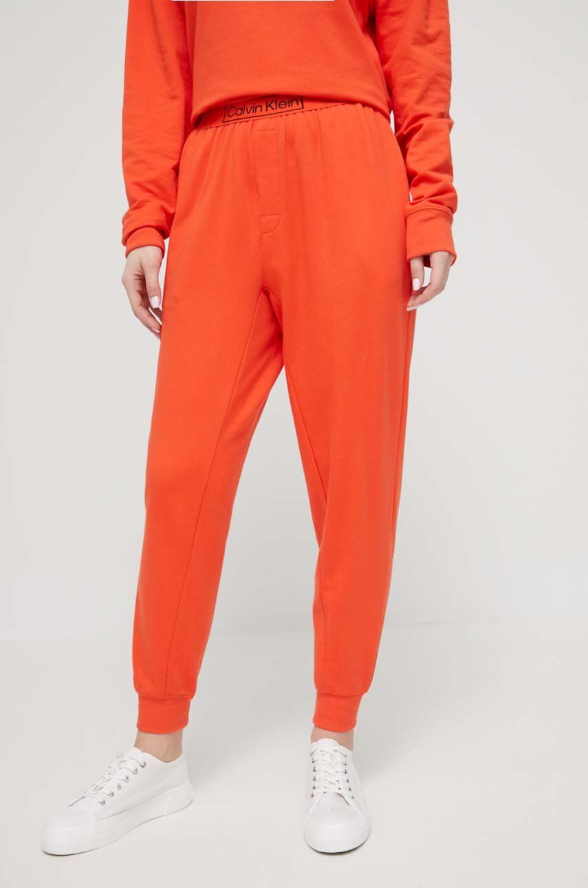 Kalhoty Calvin Klein Underwear oranžová barva - oranžová -  Hlavní materiál: 58 % Bavlna