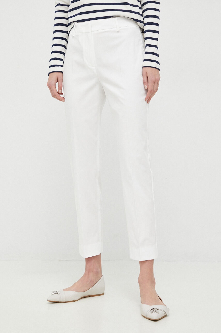 Weekend Max Mara Pantaloni Femei, Culoarea Alb, Drept, Medium Waist