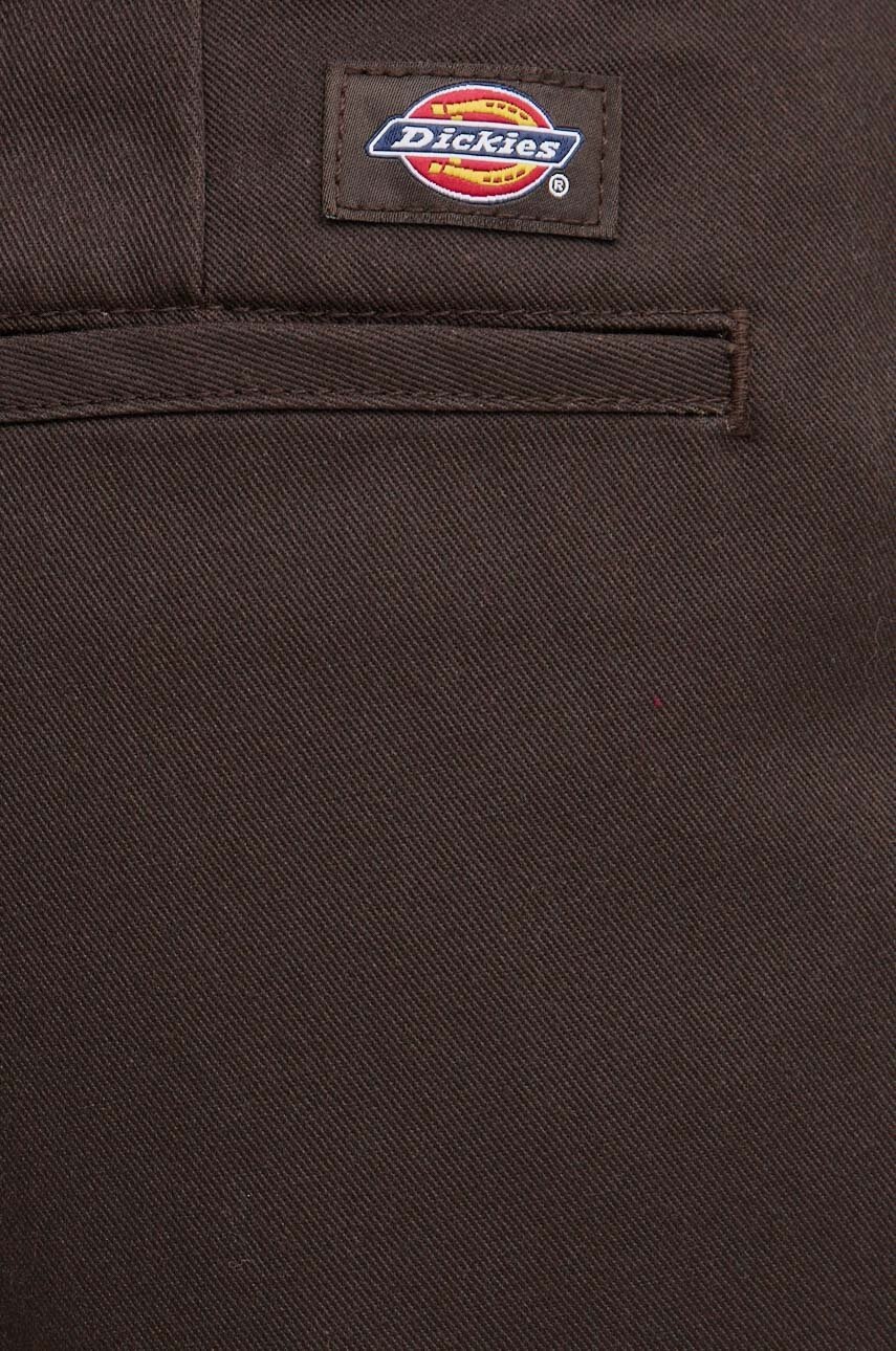 Штани Dickies жіночі колір коричневий пряме висока посадка 