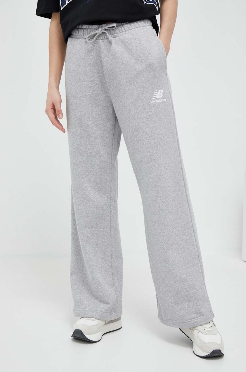 New Balance pantaloni de trening culoarea gri, melanj answear.ro