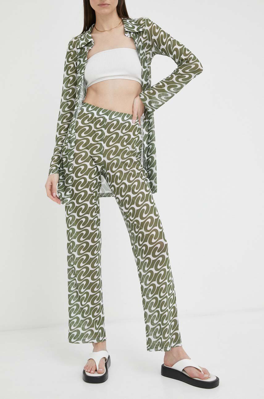 Résumé Pantaloni Femei, Culoarea Verde, Drept, High Waist