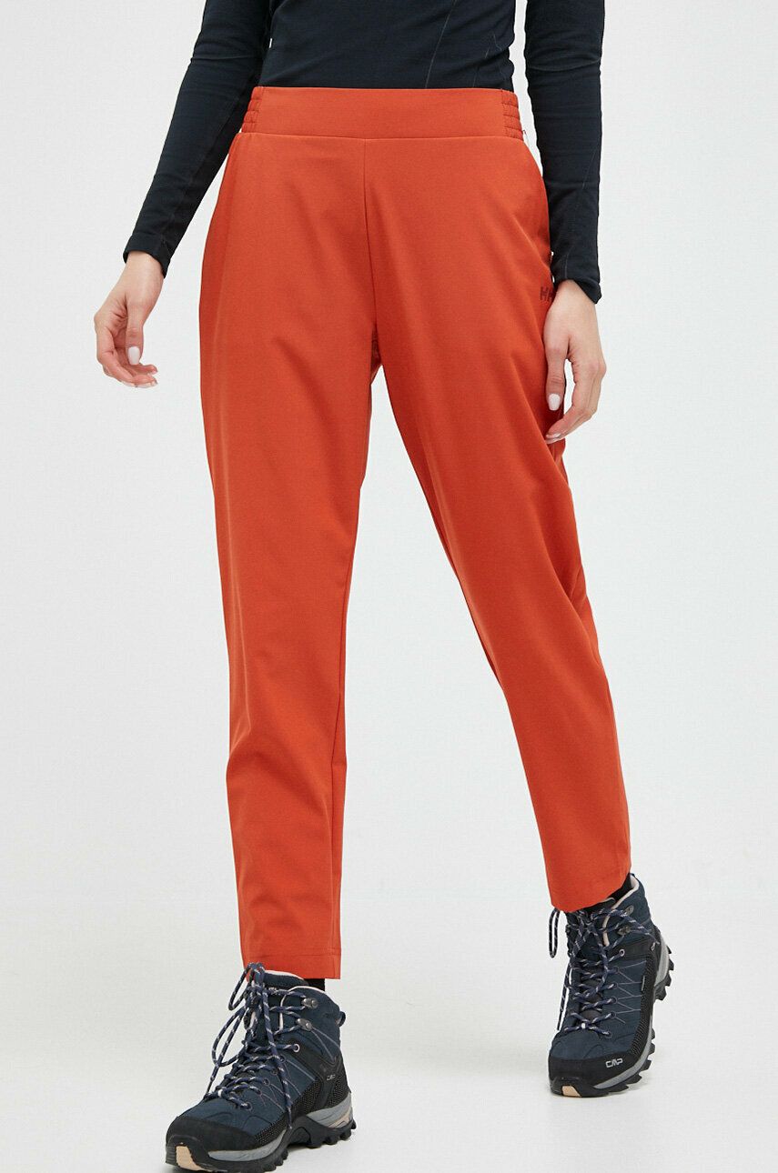 Sportovní kalhoty Helly Hansen Thalia 2.0 dámské, červená barva, hladké - oranžová -  86 % Recy