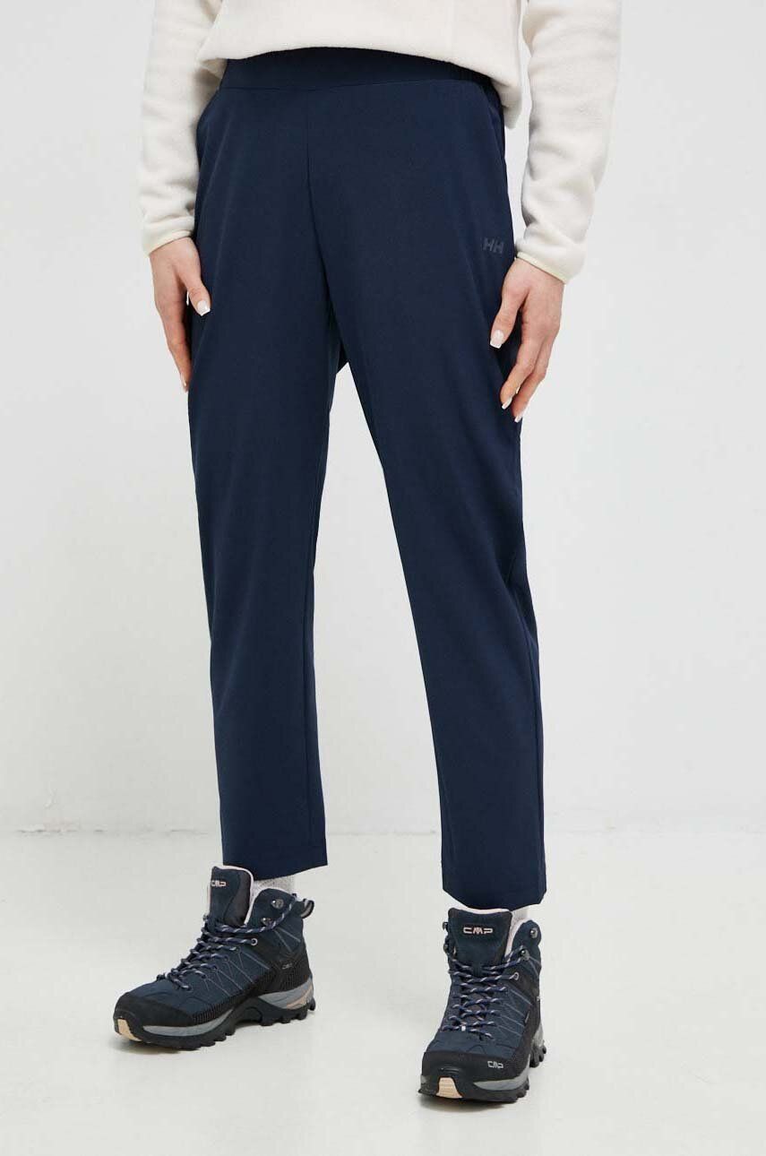 Sportovní kalhoty Helly Hansen Thalia 2.0 dámské, tmavomodrá barva, hladké - námořnická modř - 