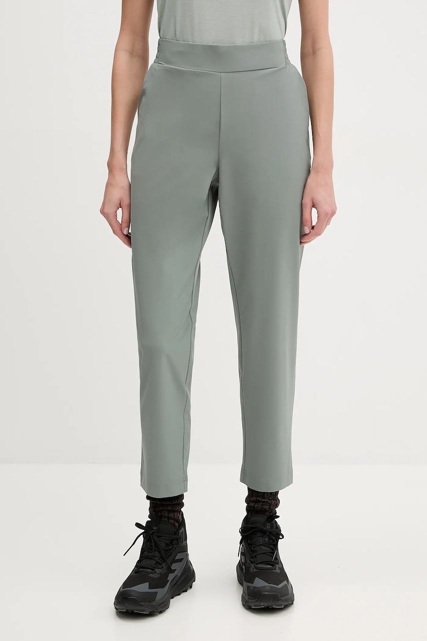 Helly Hansen pantaloni sport Thalia 2.0 femei, culoarea verde, drept, high waist, 34325 Helly Hansen pantaloni sport Thalia 2.0 femei, culoarea verde, drept, high waist, 34325
