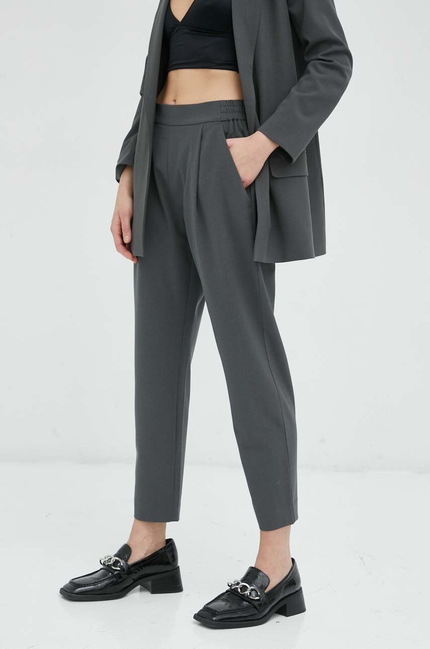 AllSaints pantaloni femei, culoarea negru, drept, medium waist AllSaints AllSaints