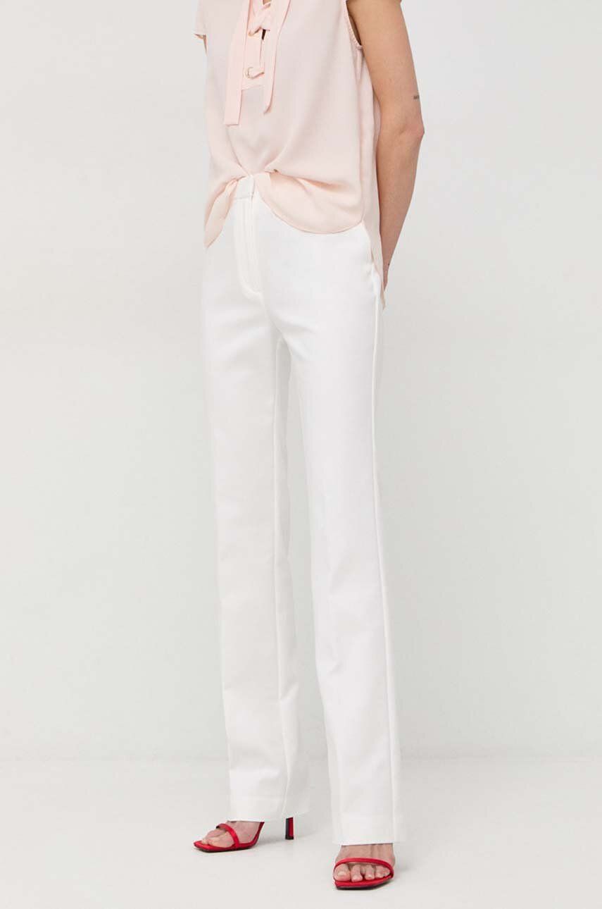 E-shop Kalhoty Marciano Guess dámské, bílá barva, jednoduché, high waist