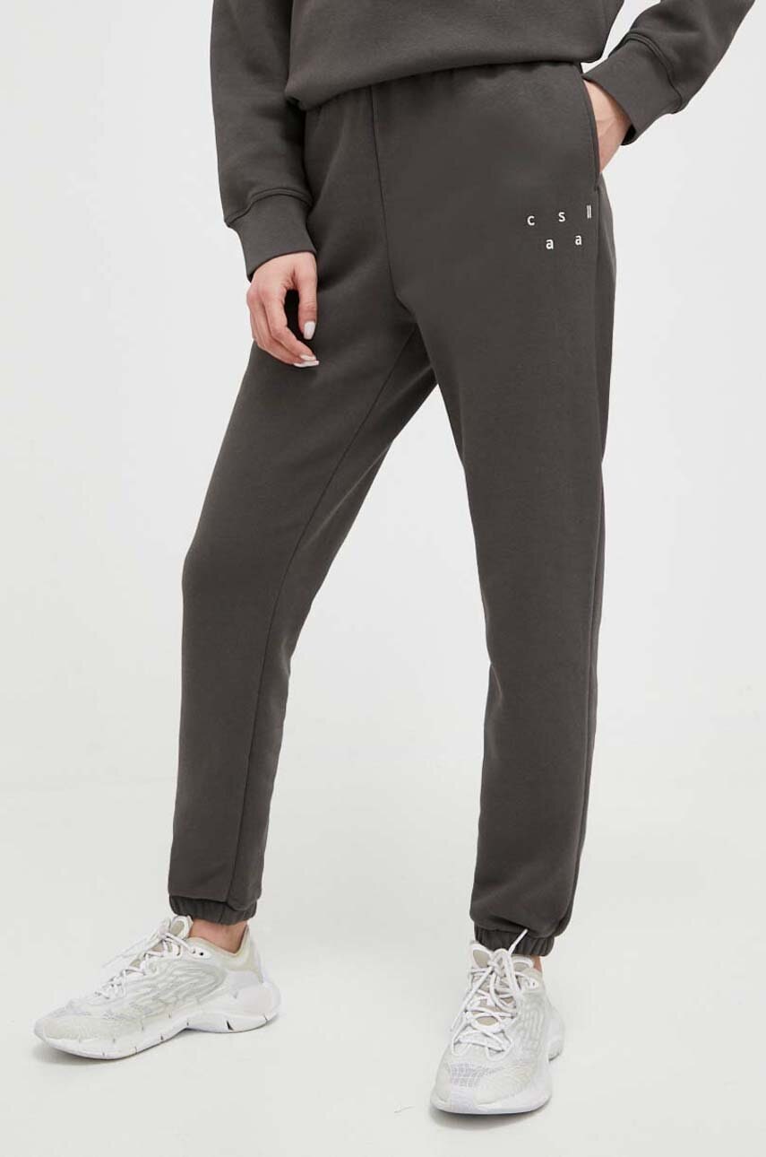 Casall pantaloni de trening culoarea gri, neted