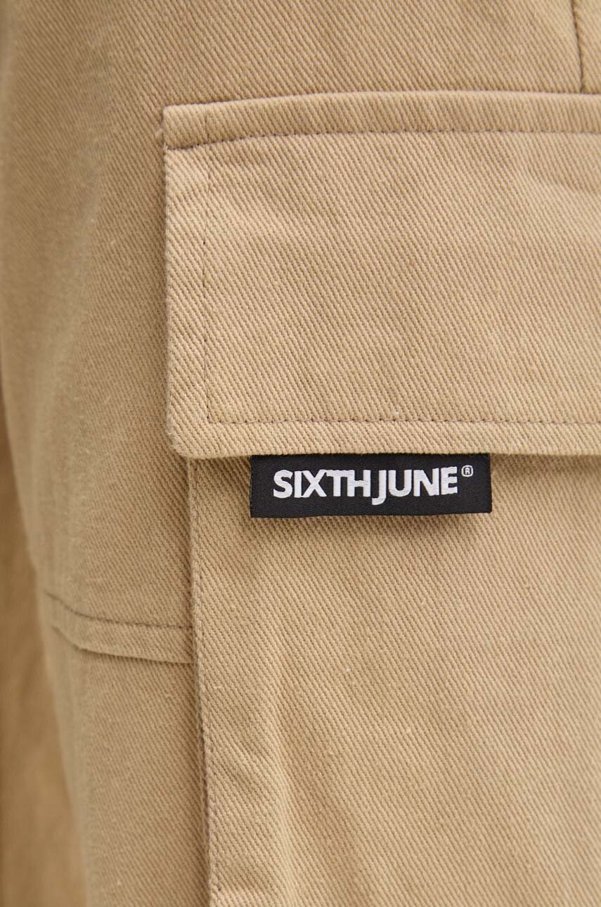 Βαμβακερό παντελόνι Sixth June χρώμα: μπεζ φωτογραφία
