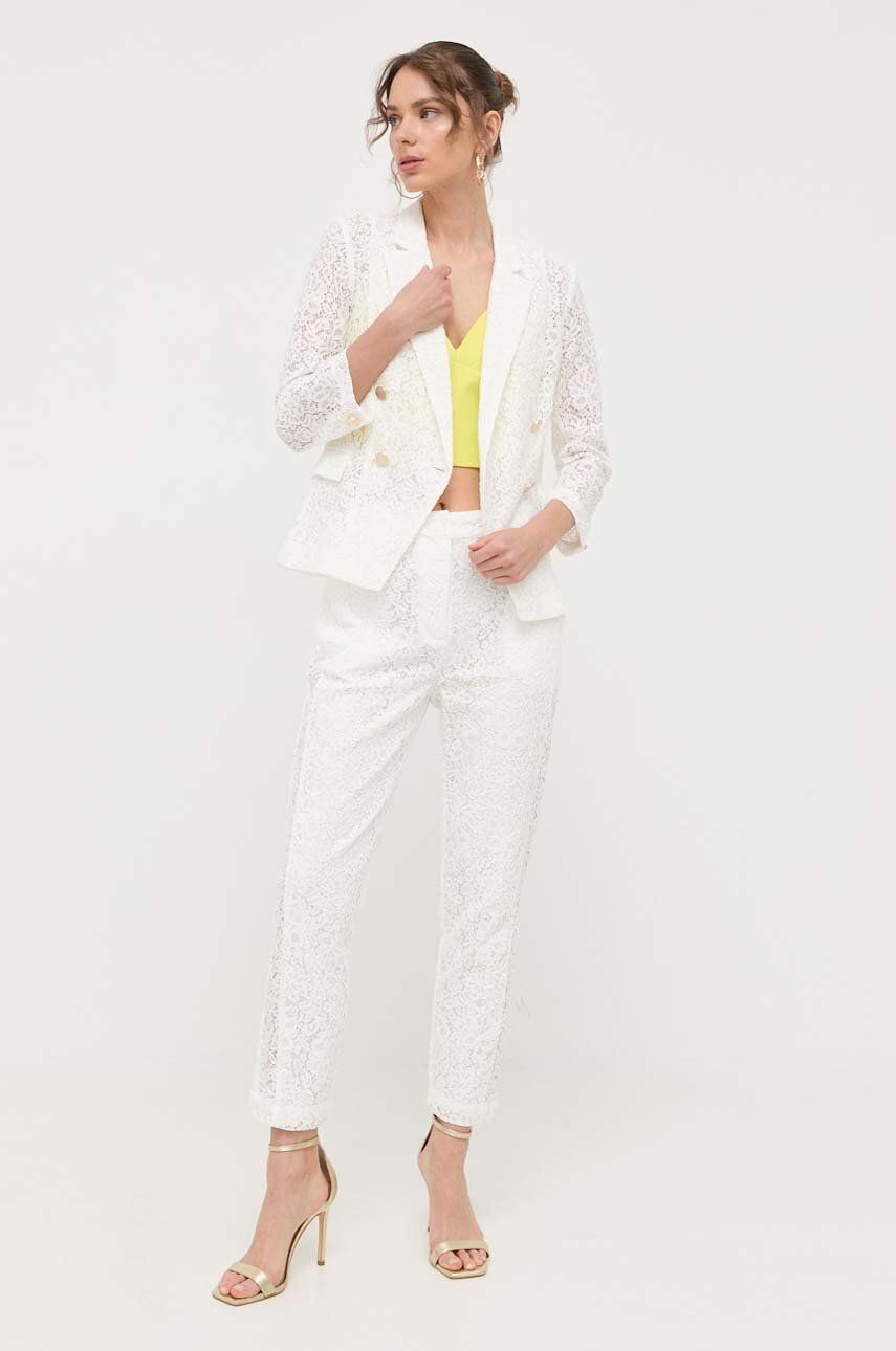 E-shop Kalhoty Morgan dámské, bílá barva, fason cargo, high waist