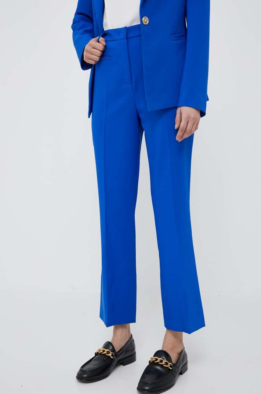Kalhoty Artigli dámské, jednoduché, high waist - modrá -  88 % Polyester