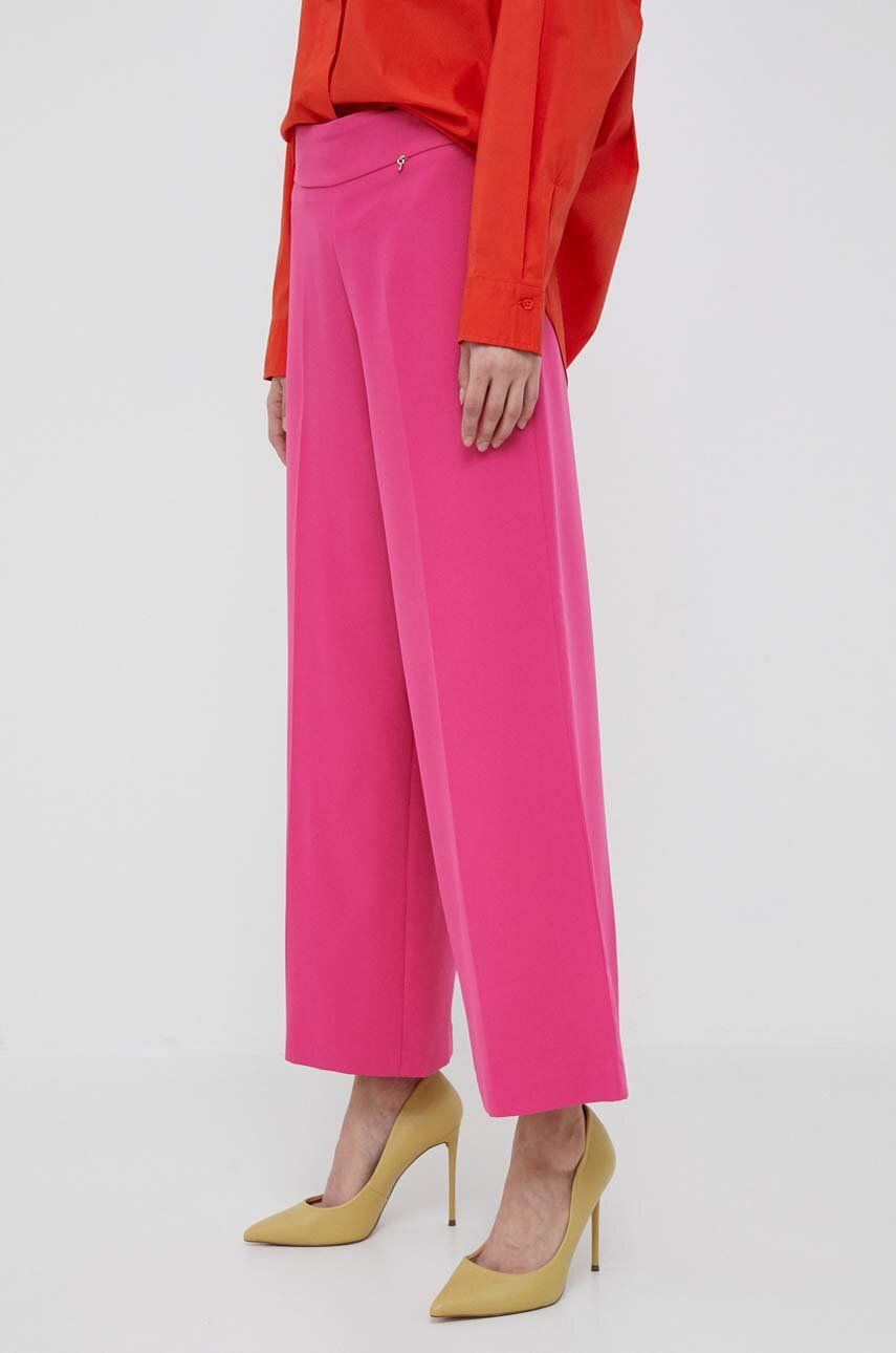 Artigli pantaloni femei, culoarea roz, lat, high waist answear.ro