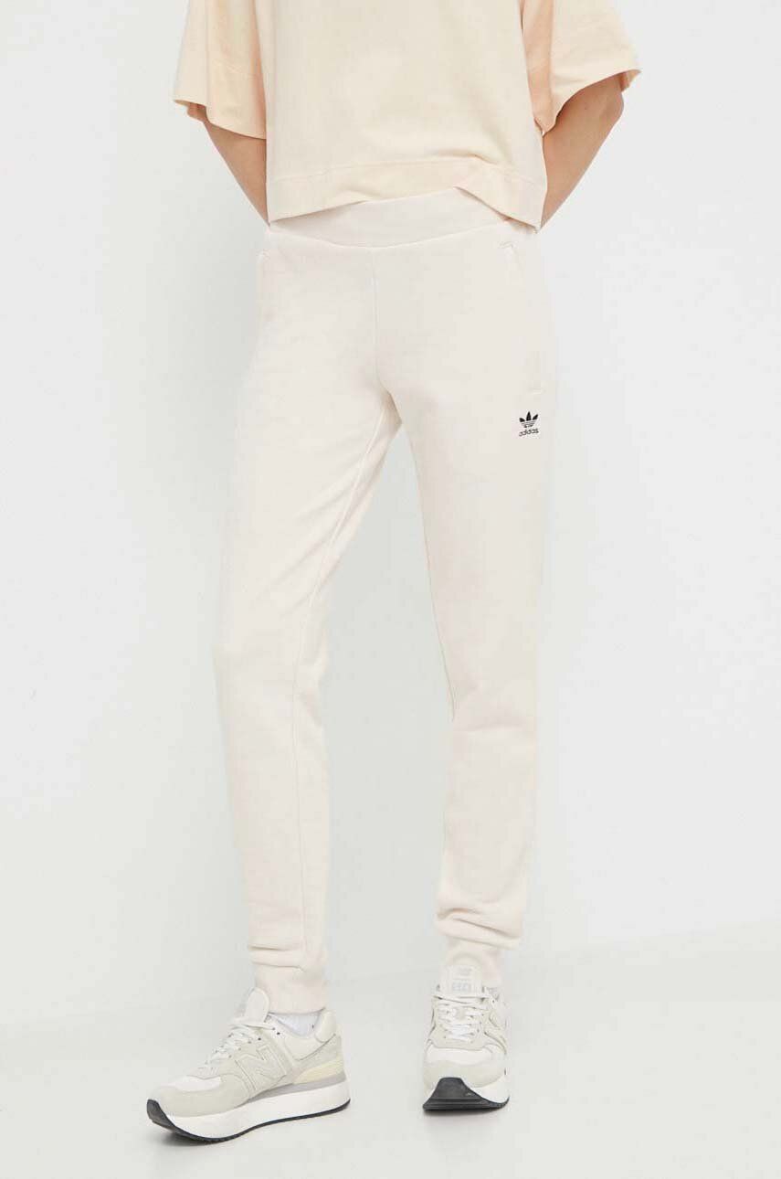 Adidas Originals Pantaloni De Trening Din Bumbac Culoarea Bej, Neted Ia6477-cream