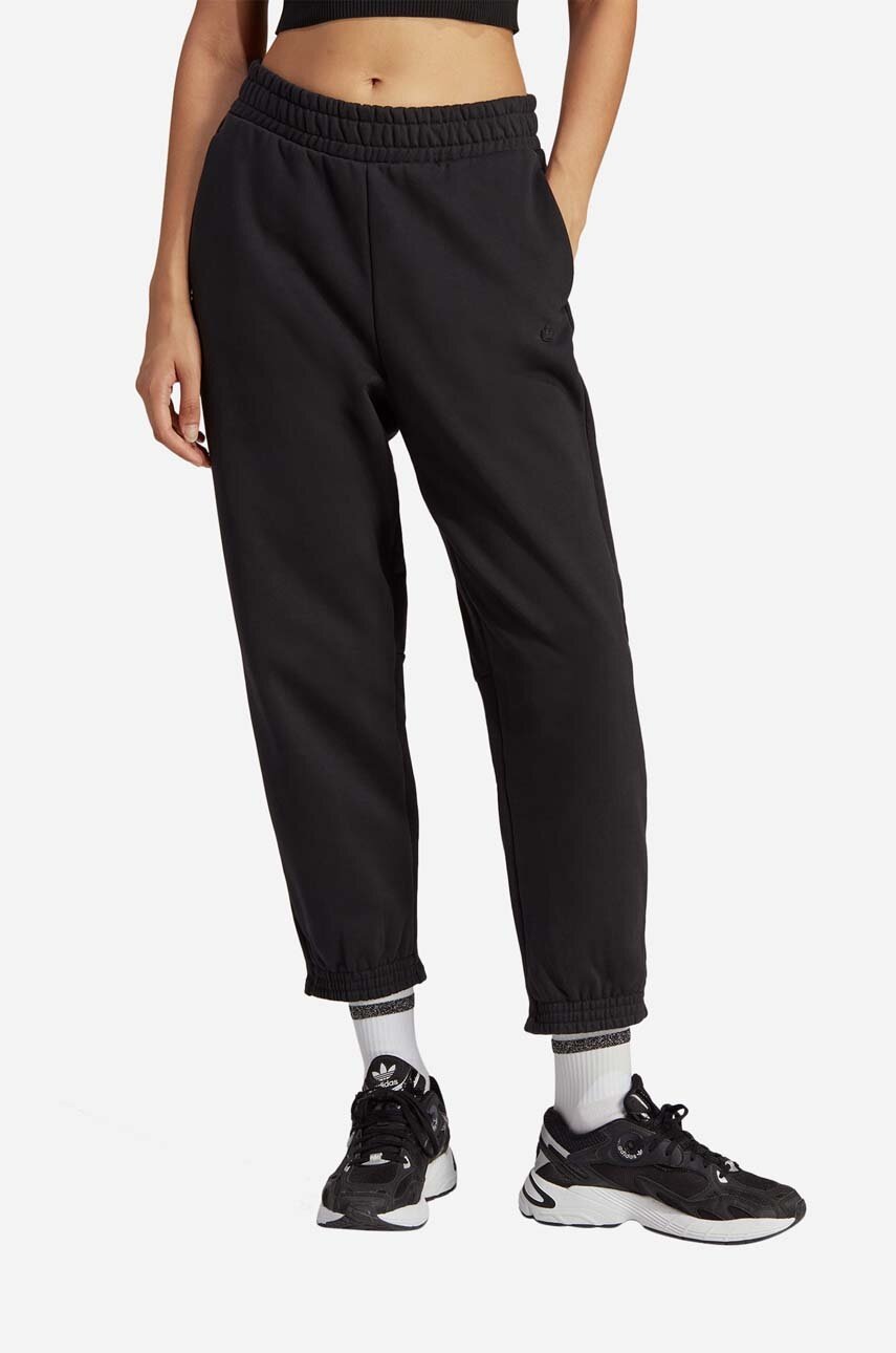 adidas Originals pantaloni de trening din bumbac culoarea negru, uni IB7329-black