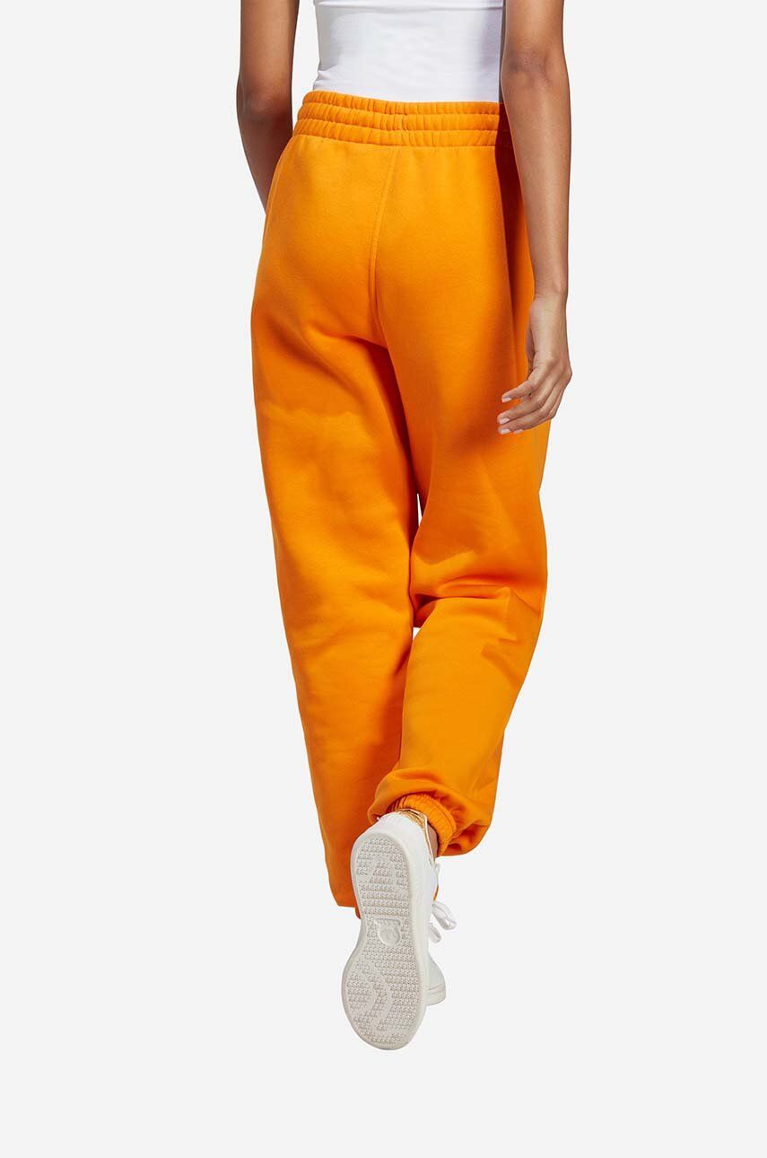 adidas Originals spodnie dresowe bawełniane kolor pomarańczowy gładkie IK7689-POMARANCZ