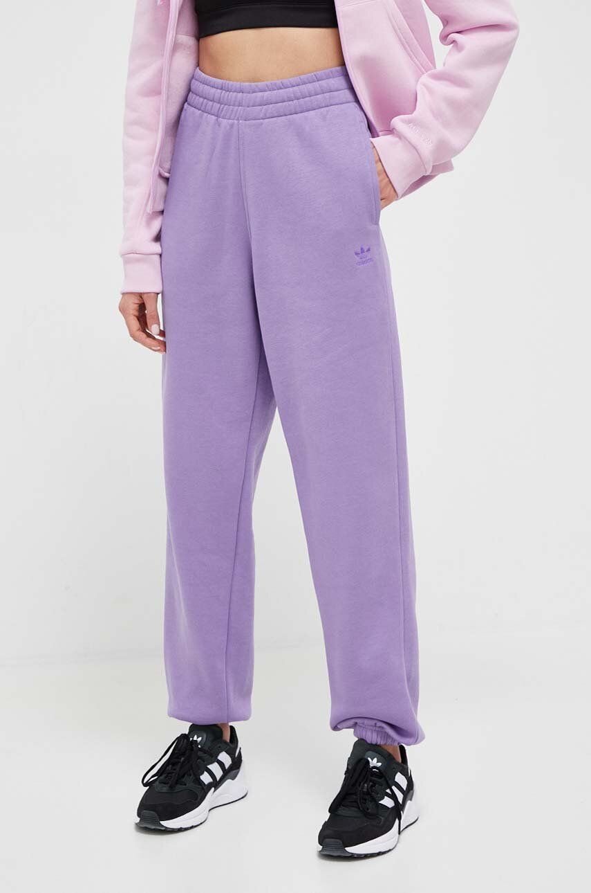 adidas Originals pantaloni de trening culoarea violet, neted