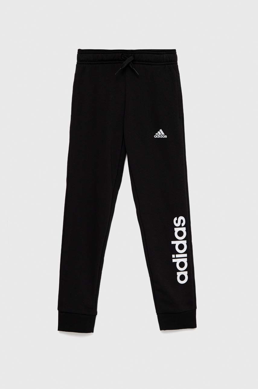 Adidas pantaloni de trening pentru copii G LIN culoarea negru, cu imprimeu