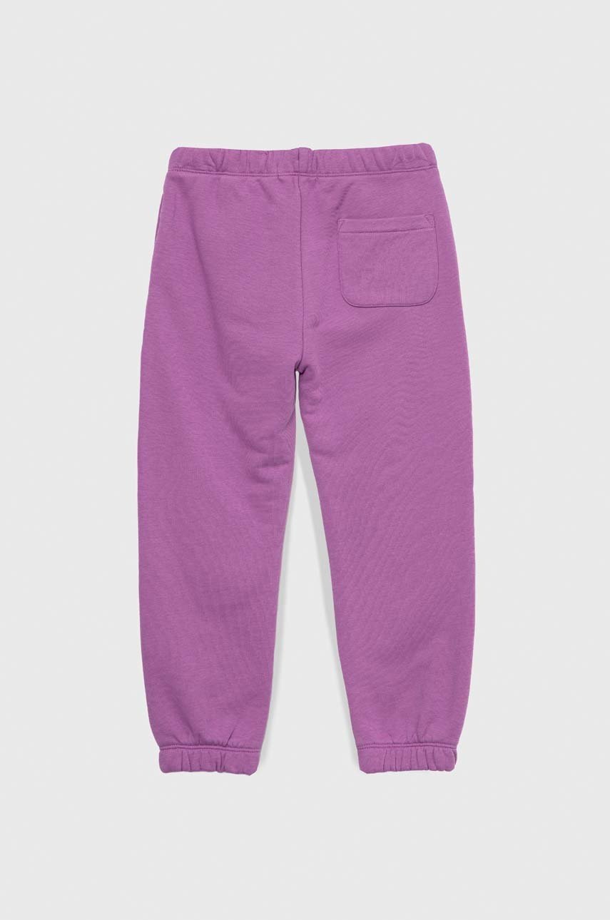 Детские спортивные штаны Calvin Klein Jeans цвет фиолетовый однотонные