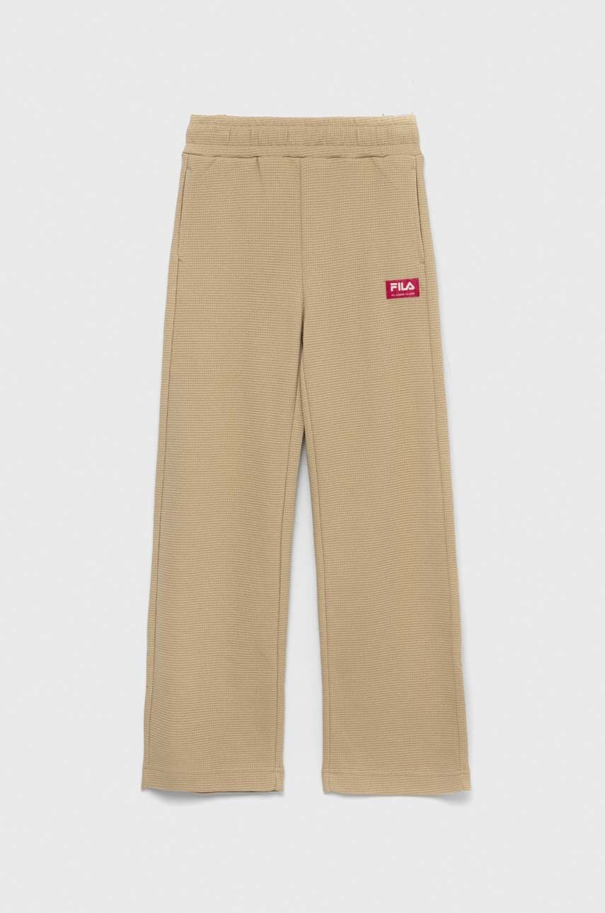 Fila pantaloni de trening pentru copii culoarea bej, neted