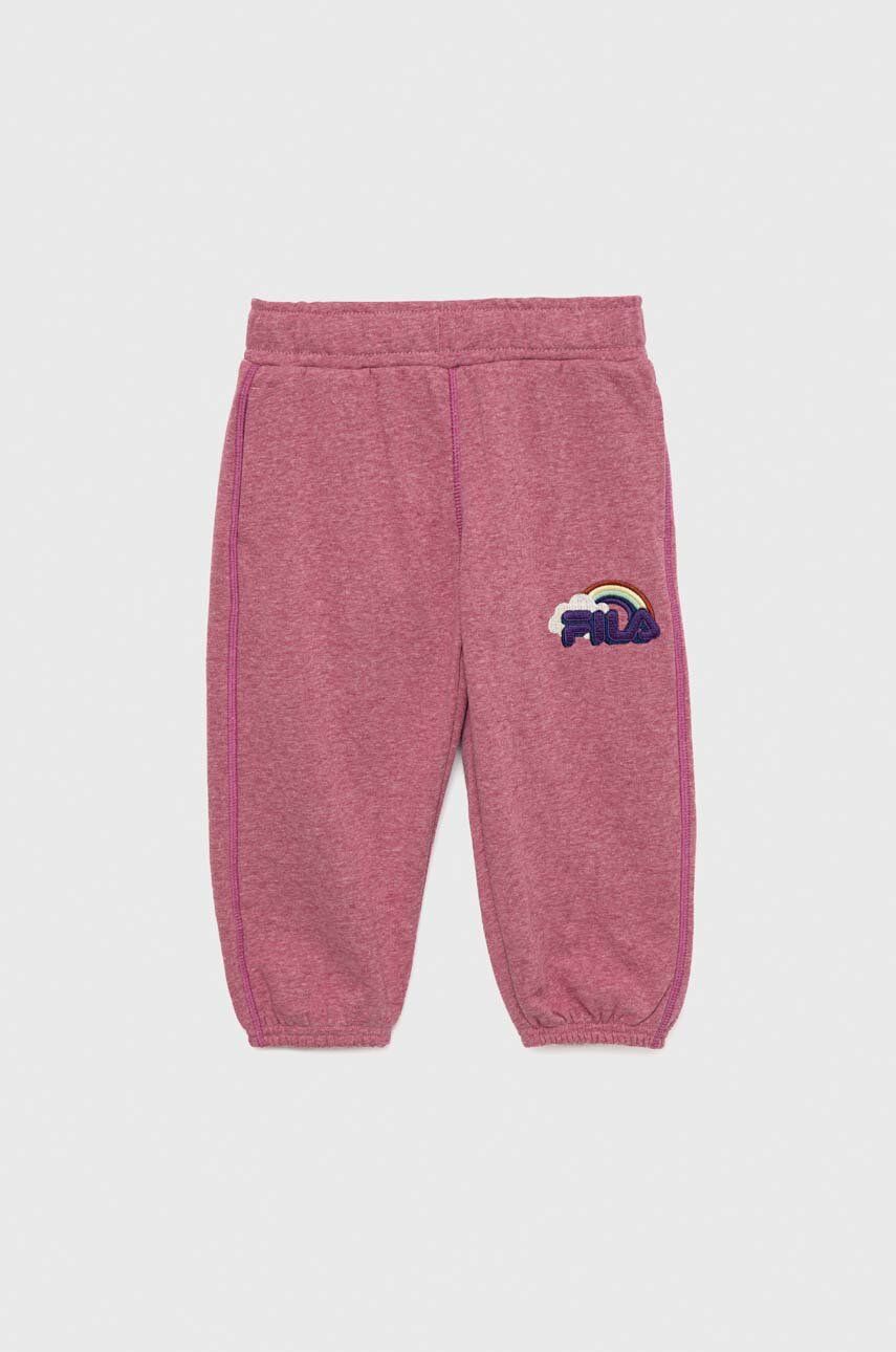 Fila pantaloni de trening pentru copii culoarea violet, cu imprimeu