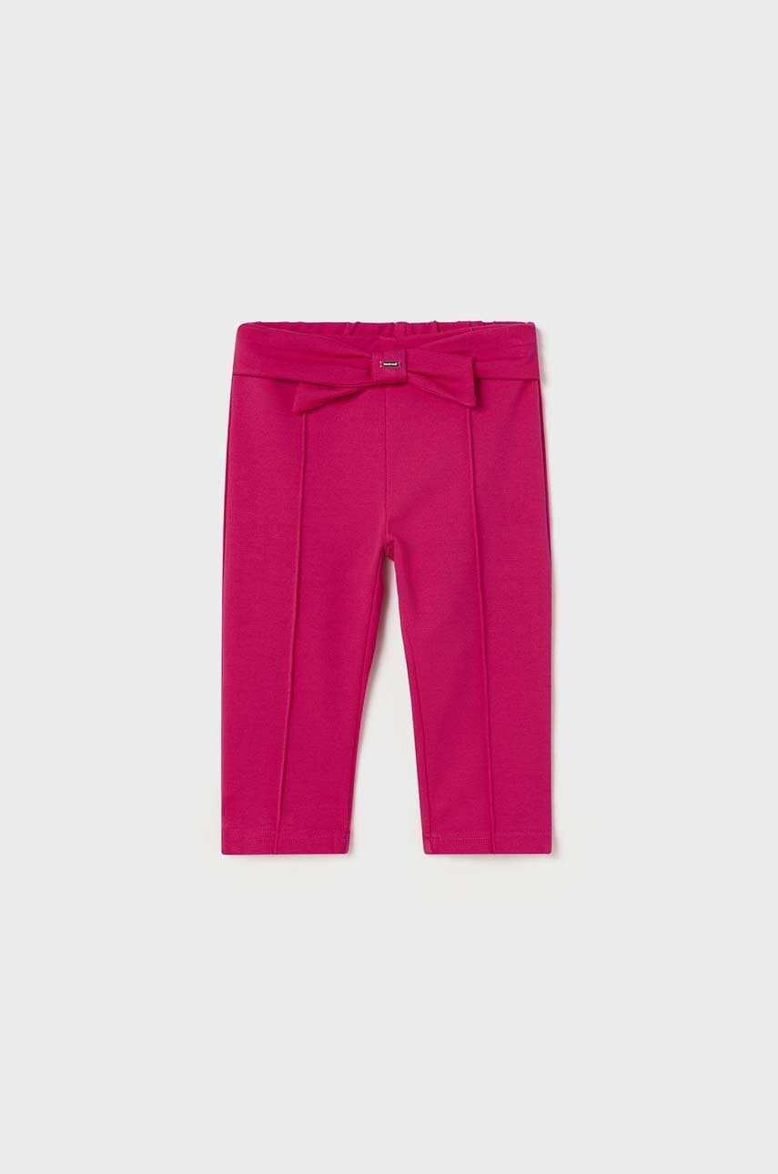 Mayoral pantaloni bebe culoarea roz, neted