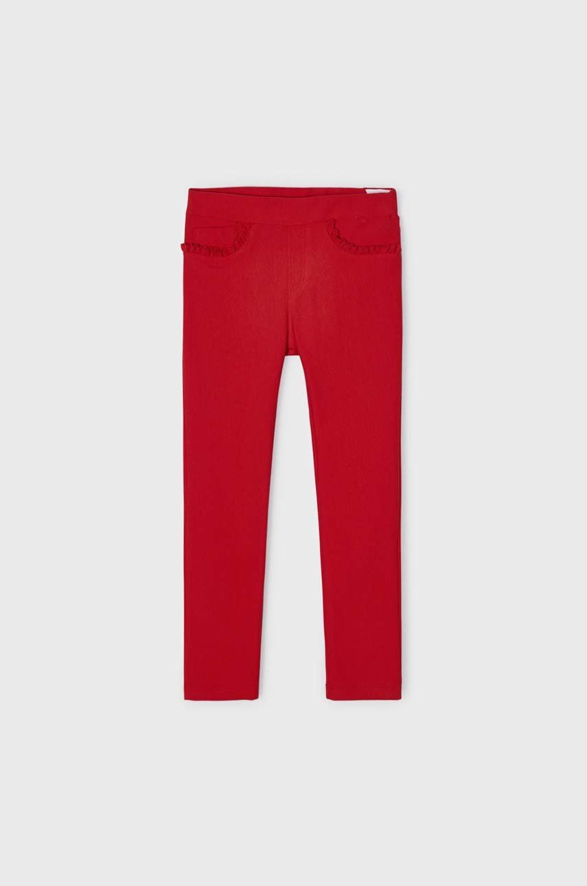 Mayoral pantaloni copii culoarea rosu, neted