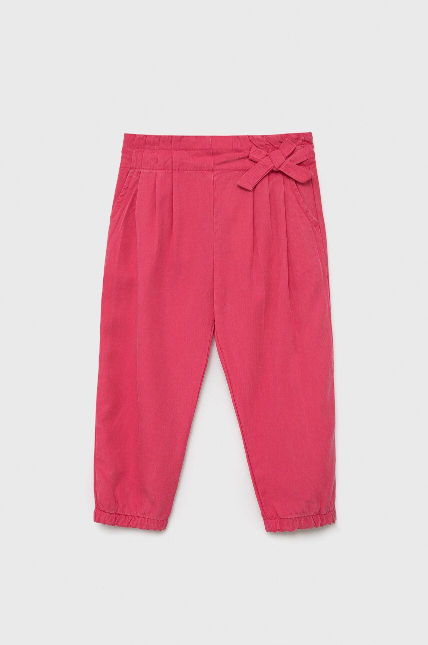 Dětské kalhoty Birba&Trybeyond růžová barva, hladké - růžová -  100 % Lyocell